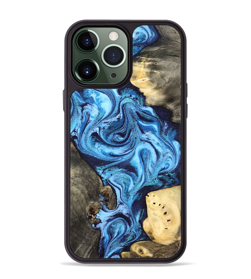 iPhone 13 Pro Max Wood Phone Case - Brandi (Blue, 824858)