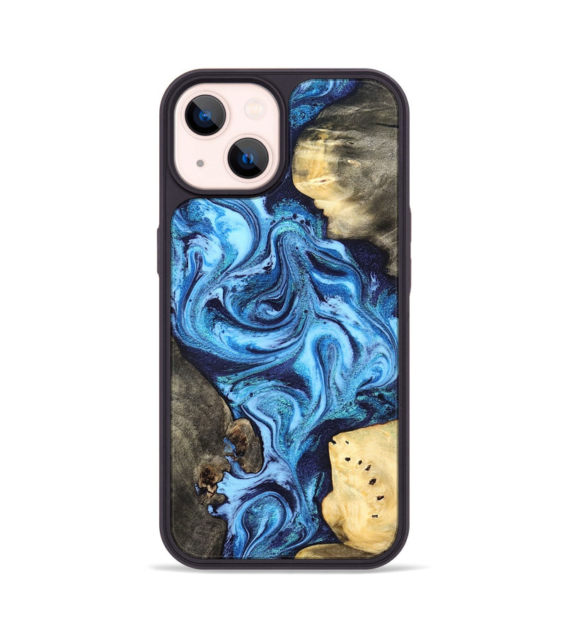iPhone 14 Wood Phone Case - Brandi (Blue, 824858)