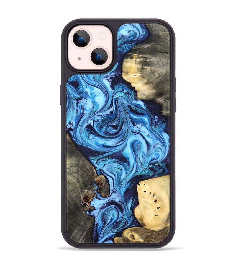 iPhone 14 Plus Wood Phone Case - Brandi (Blue, 824858)