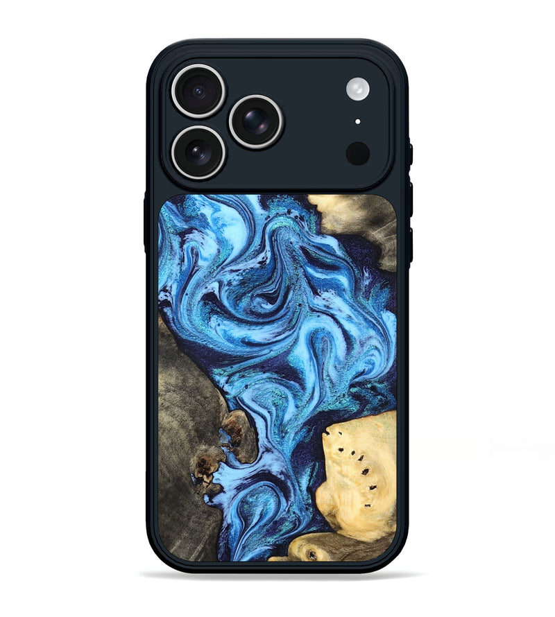 iPhone 17 Pro Max Wood Phone Case - Brandi (Blue, 824858)