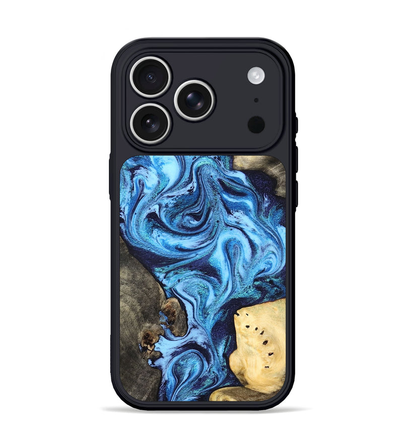 iPhone 17 Pro Wood Phone Case - Brandi (Blue, 824858)