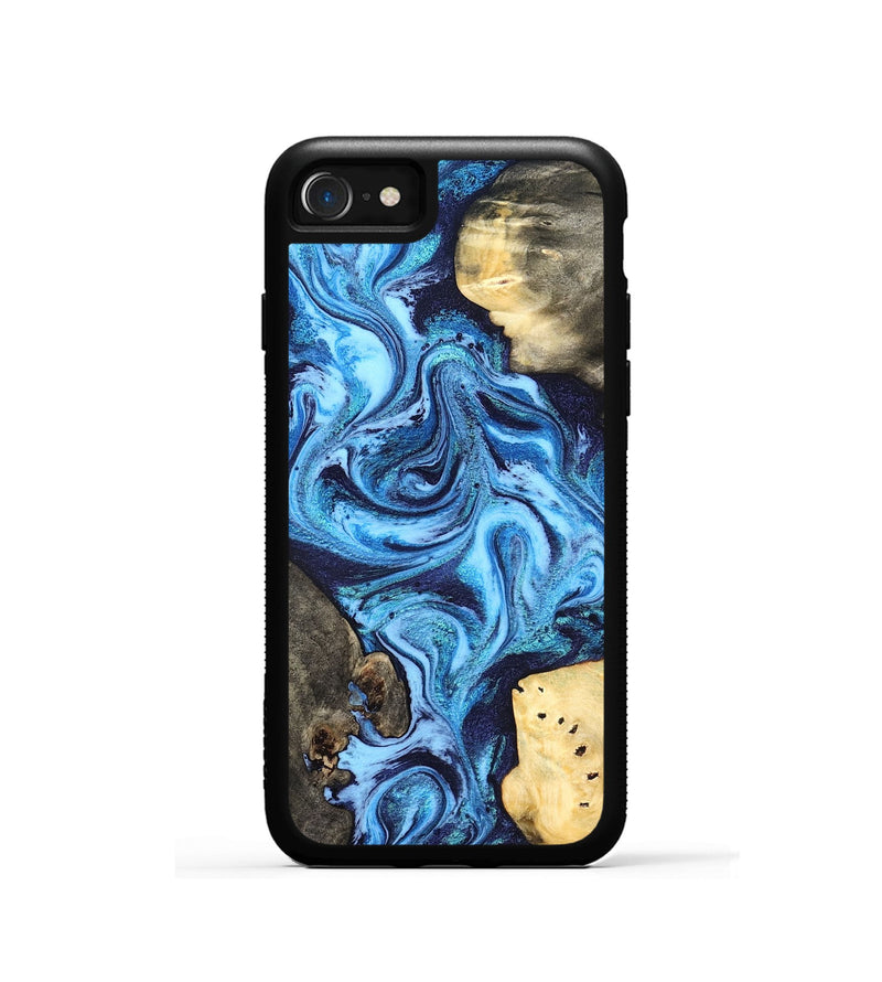 iPhone SE Wood Phone Case - Brandi (Blue, 824858)