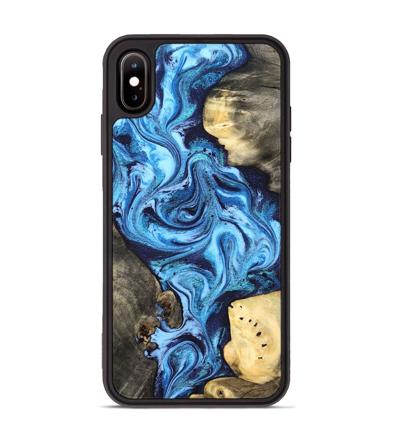 iPhone Xs Max Wood Phone Case - Brandi (Blue, 824858)