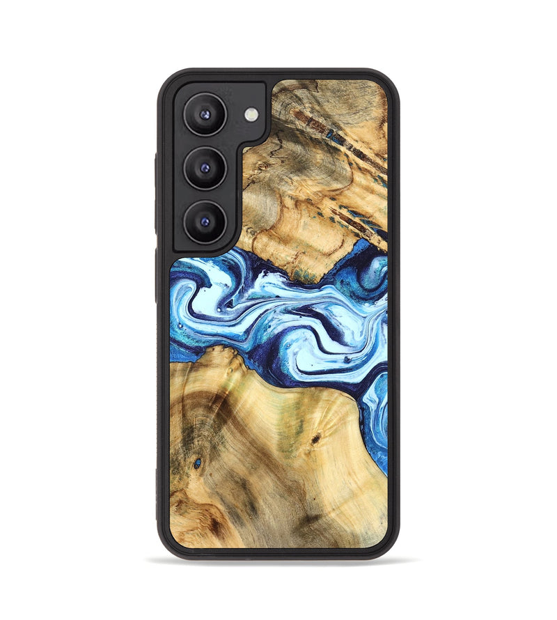 Galaxy S23 Wood Phone Case - Mario (Blue, 824859)