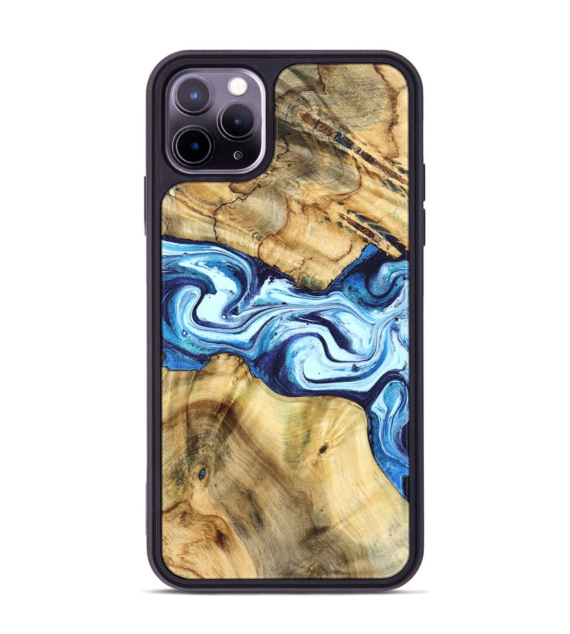 iPhone 11 Pro Max Wood Phone Case - Mario (Blue, 824859)
