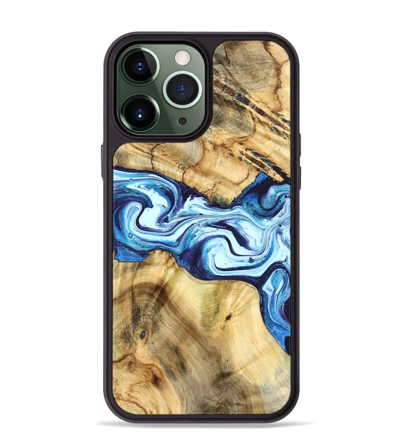 iPhone 13 Pro Max Wood Phone Case - Mario (Blue, 824859)