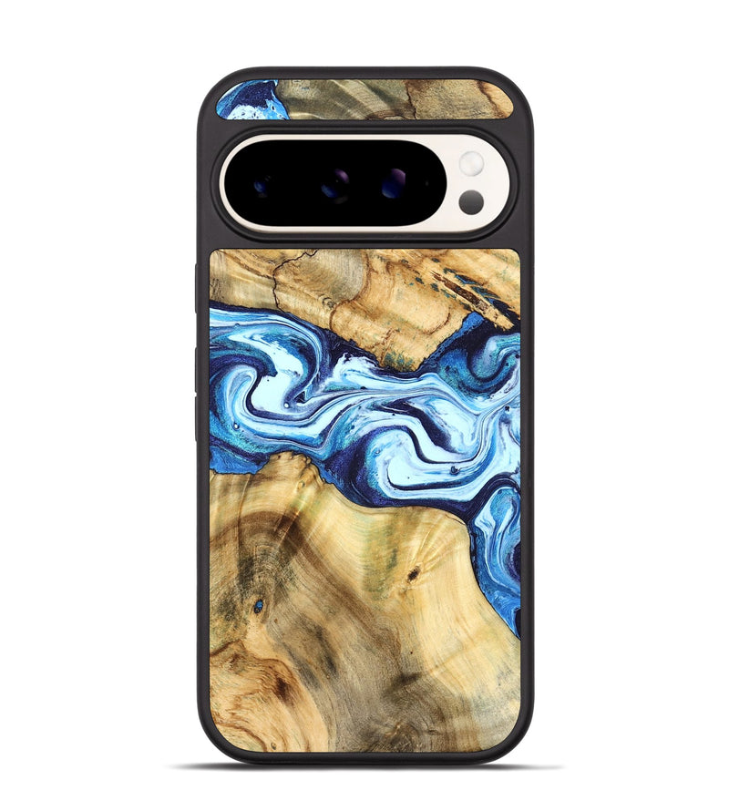 Pixel 9 Wood Phone Case - Mario (Blue, 824859)