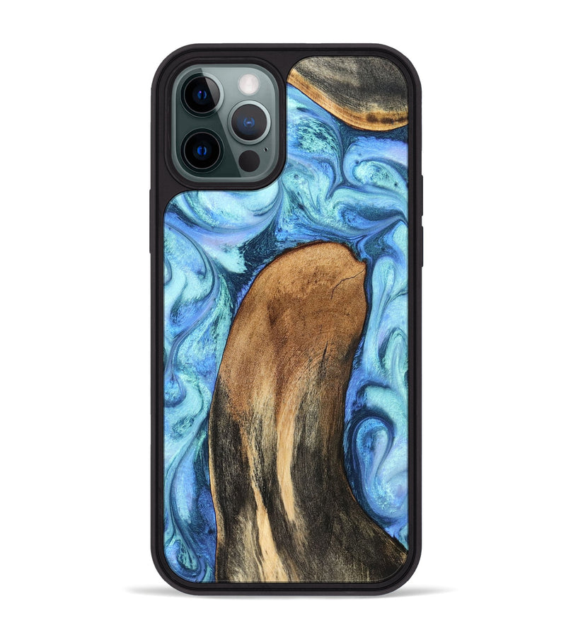 iPhone 12 Pro Max Wood Phone Case - Jaeda (Blue, 824861)