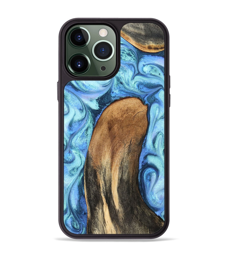 iPhone 13 Pro Max Wood Phone Case - Jaeda (Blue, 824861)