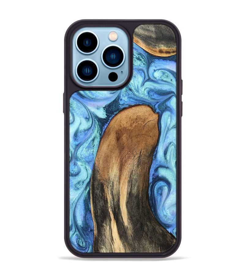 iPhone 14 Pro Max Wood Phone Case - Jaeda (Blue, 824861)