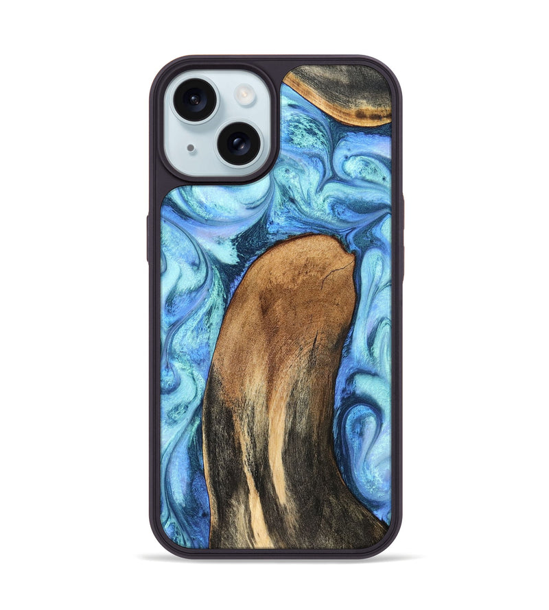 iPhone 15 Wood Phone Case - Jaeda (Blue, 824861)