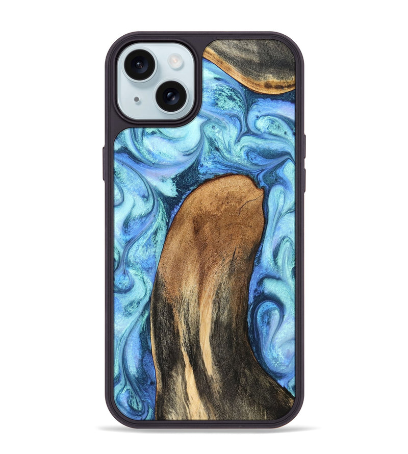 iPhone 15 Plus Wood Phone Case - Jaeda (Blue, 824861)
