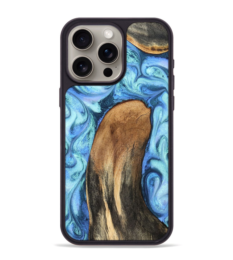 iPhone 15 Pro Max Wood Phone Case - Jaeda (Blue, 824861)