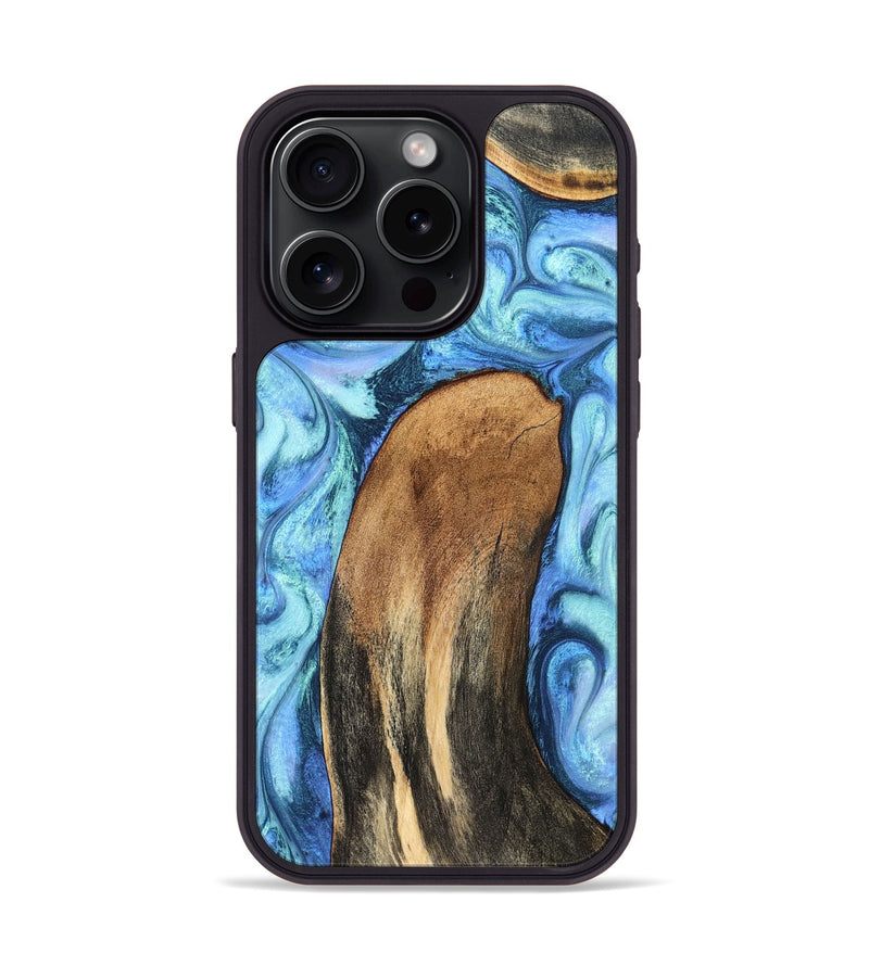 iPhone 15 Pro Wood Phone Case - Jaeda (Blue, 824861)