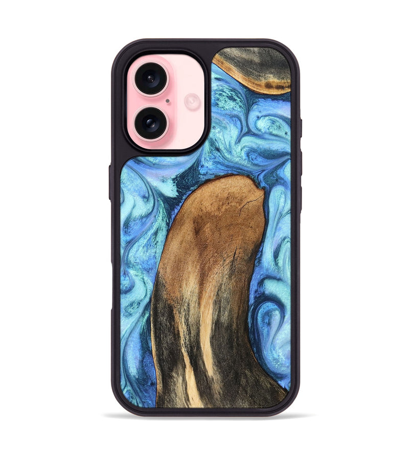 iPhone 16 Wood Phone Case - Jaeda (Blue, 824861)