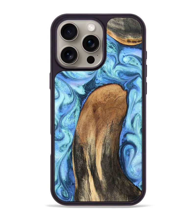 iPhone 16 Pro Max Wood Phone Case - Jaeda (Blue, 824861)