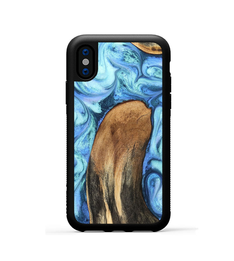 iPhone Xs Wood Phone Case - Jaeda (Blue, 824861)
