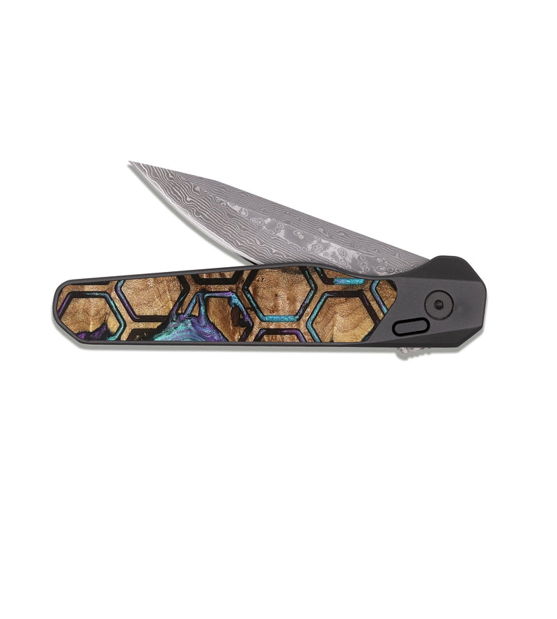 EDC Dark Damascus Wood Pocket Knife - Arlo (Pattern, 824862)
