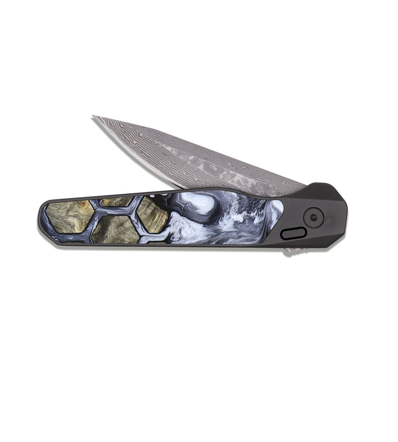 EDC Dark Damascus Wood Pocket Knife - Leonard (Pattern, 824865)