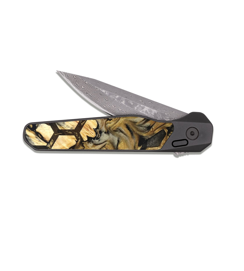 EDC Dark Damascus Wood Pocket Knife - Lucian (Pattern, 824871)
