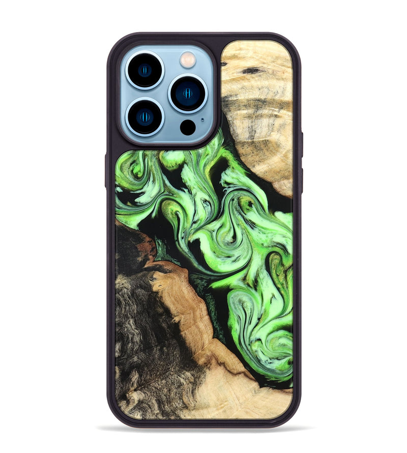 iPhone 14 Pro Max Wood Phone Case - Homer (Green, 824876)