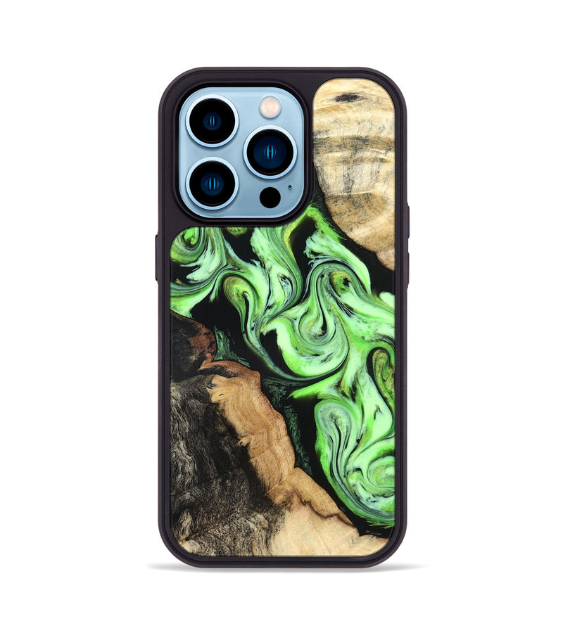 iPhone 14 Pro Wood Phone Case - Homer (Green, 824876)