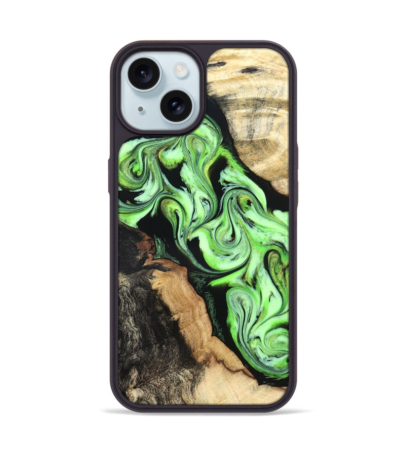 iPhone 15 Wood Phone Case - Homer (Green, 824876)