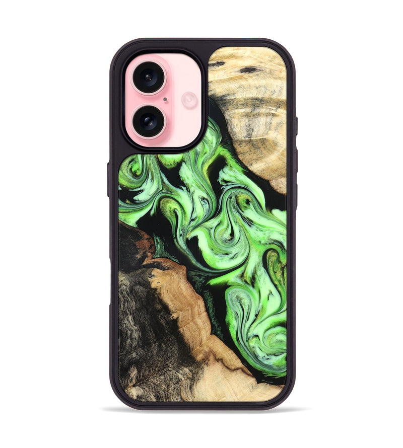iPhone 16 Wood Phone Case - Homer (Green, 824876)