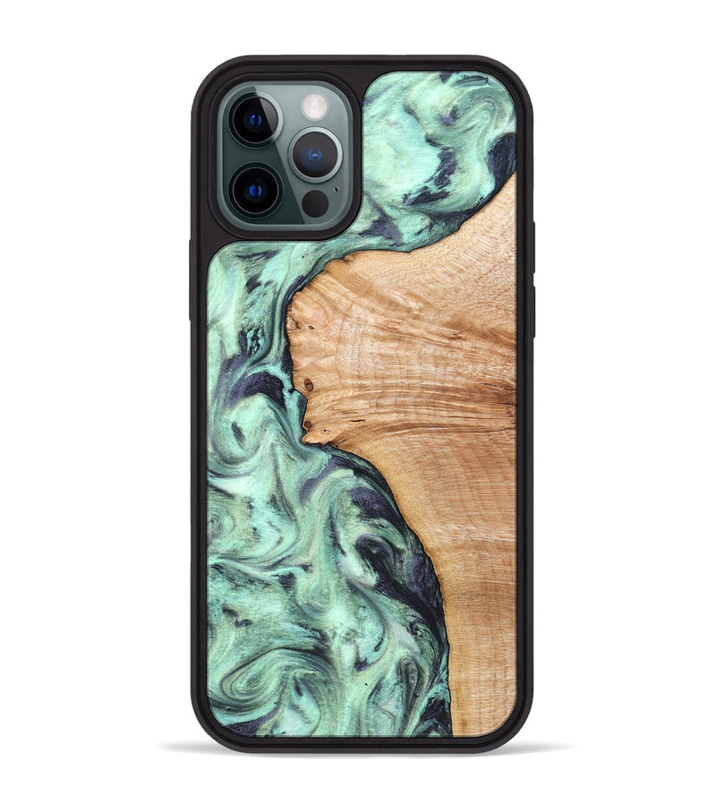 iPhone 12 Pro Max Wood Phone Case - Emerie (Green, 824877)