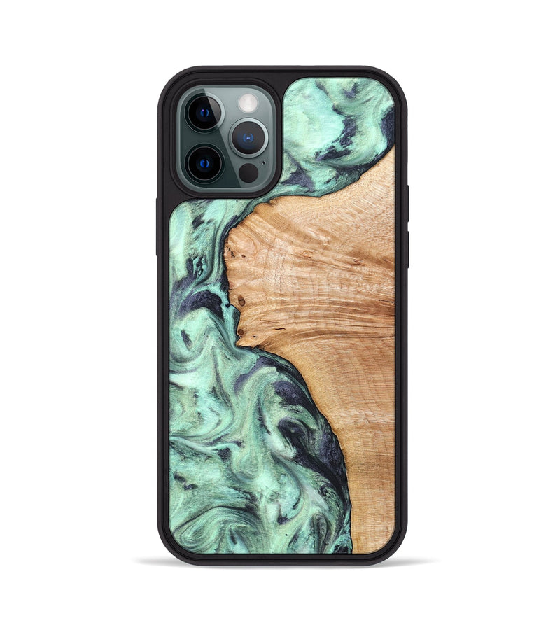 iPhone 12 Pro Wood Phone Case - Emerie (Green, 824877)