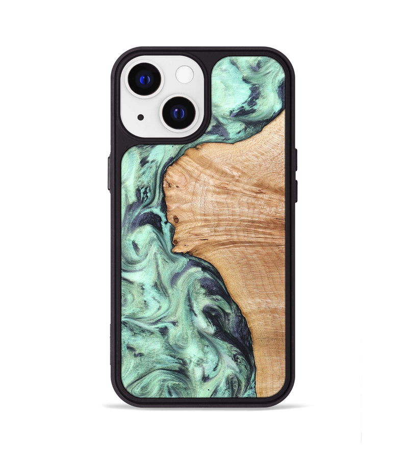 iPhone 13 Wood Phone Case - Emerie (Green, 824877)