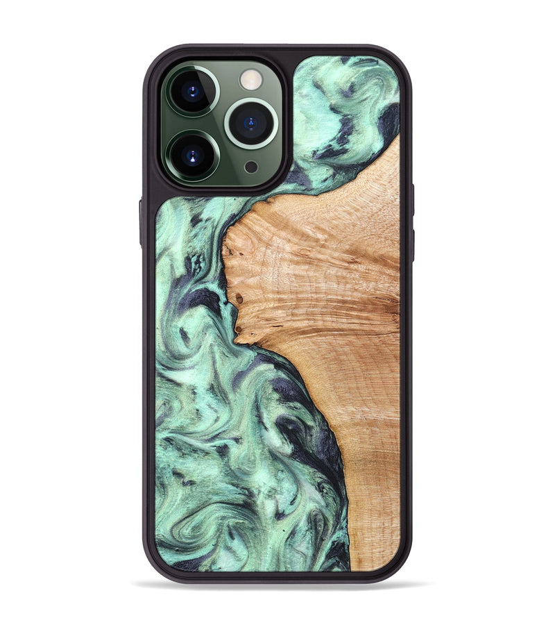 iPhone 13 Pro Max Wood Phone Case - Emerie (Green, 824877)