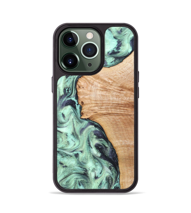 iPhone 13 Pro Wood Phone Case - Emerie (Green, 824877)