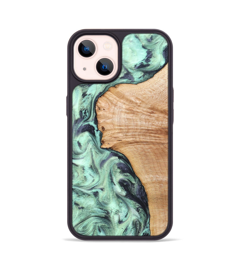 iPhone 14 Wood Phone Case - Emerie (Green, 824877)