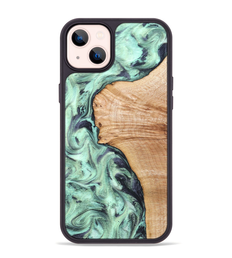 iPhone 14 Plus Wood Phone Case - Emerie (Green, 824877)