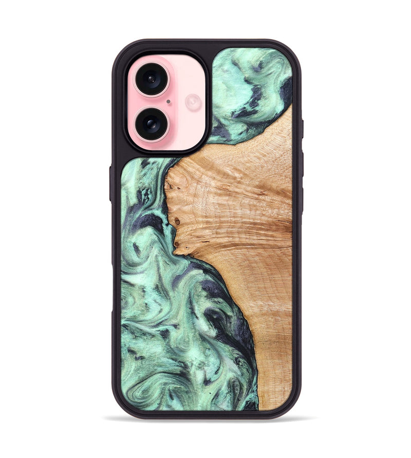 iPhone 16 Wood Phone Case - Emerie (Green, 824877)