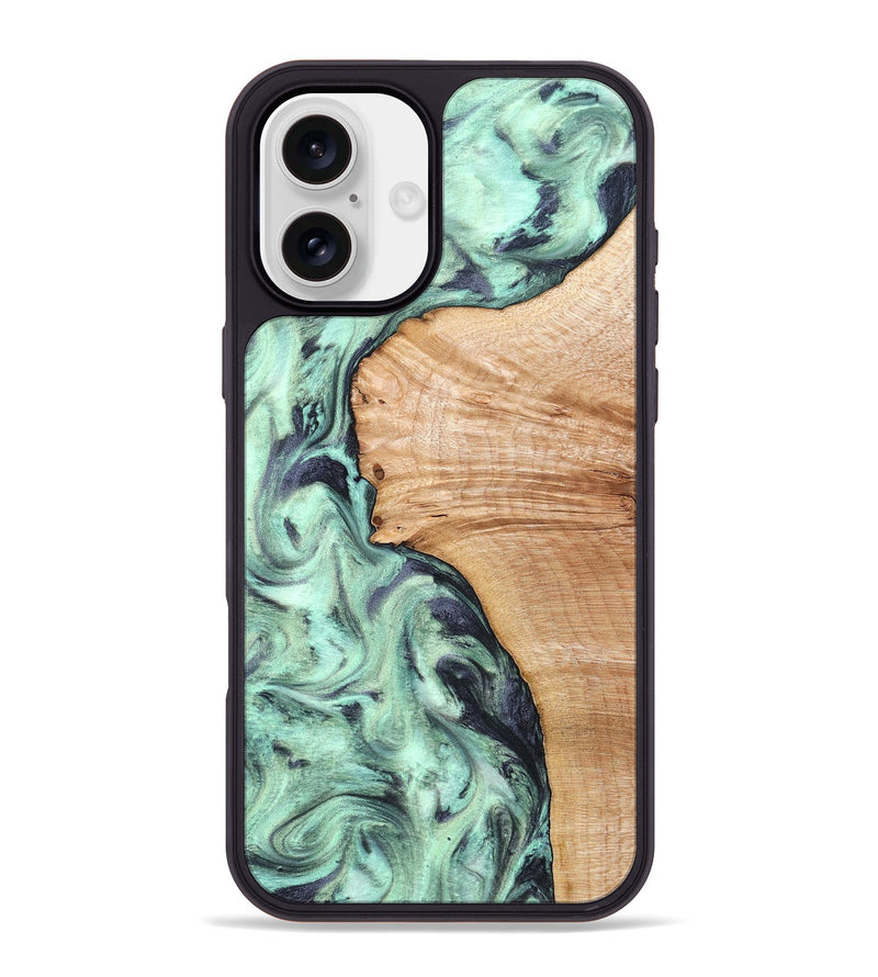 iPhone 16 Plus Wood Phone Case - Emerie (Green, 824877)