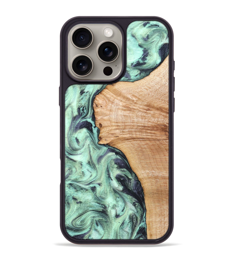 iPhone 16 Pro Max Wood Phone Case - Emerie (Green, 824877)