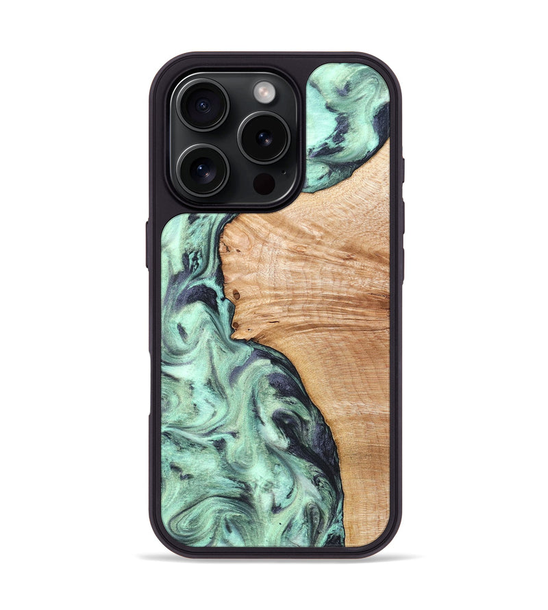 iPhone 16 Pro Wood Phone Case - Emerie (Green, 824877)
