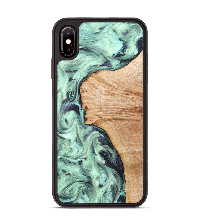iPhone Xs Max Wood Phone Case - Emerie (Green, 824877)