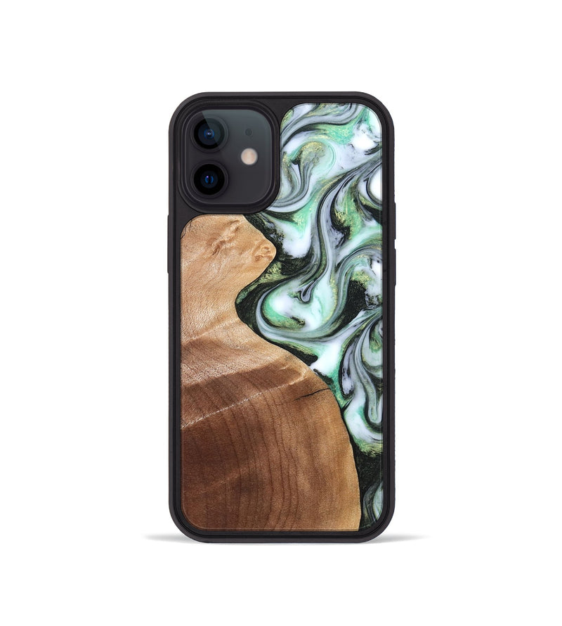 iPhone 12 mini Wood Phone Case - Shea (Green, 824878)