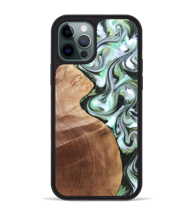 iPhone 12 Pro Max Wood Phone Case - Shea (Green, 824878)