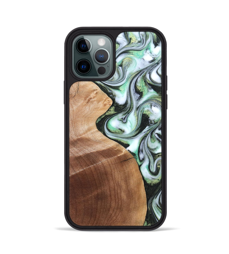 iPhone 12 Pro Wood Phone Case - Shea (Green, 824878)