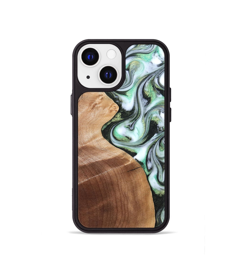iPhone 13 mini Wood Phone Case - Shea (Green, 824878)