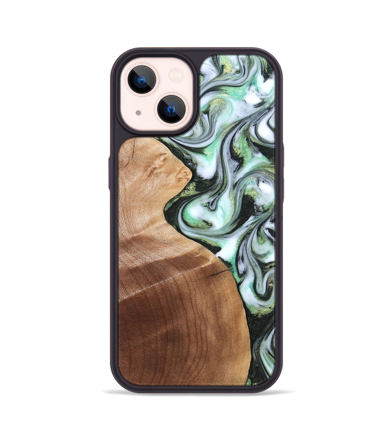 iPhone 14 Wood Phone Case - Shea (Green, 824878)