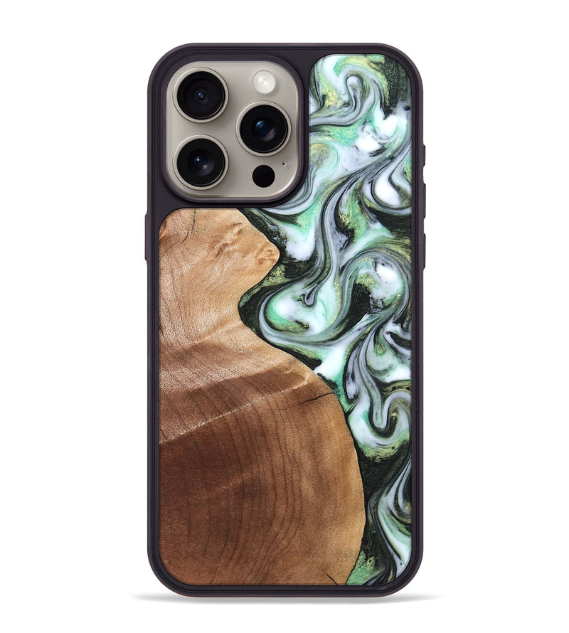 iPhone 15 Pro Max Wood Phone Case - Shea (Green, 824878)
