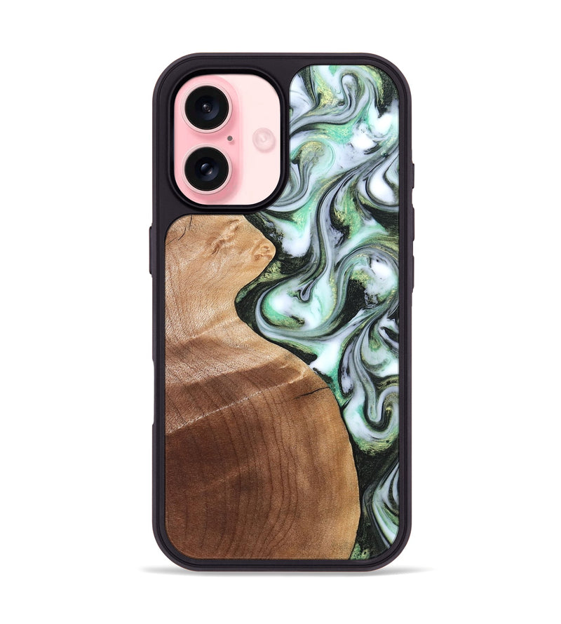 iPhone 16 Wood Phone Case - Shea (Green, 824878)