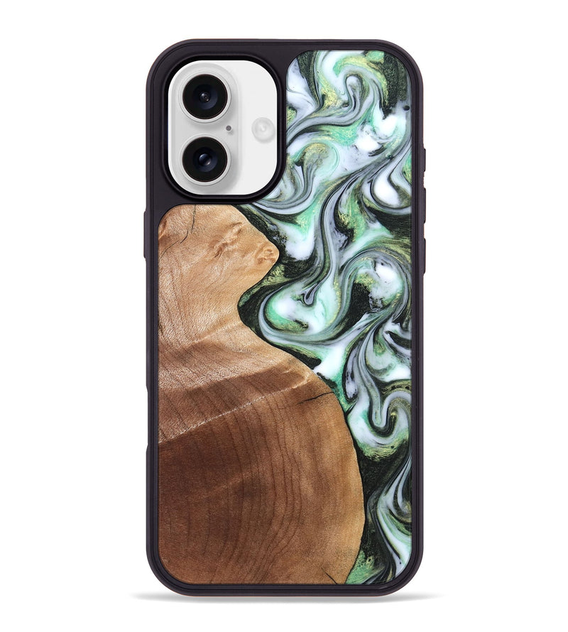 iPhone 16 Plus Wood Phone Case - Shea (Green, 824878)