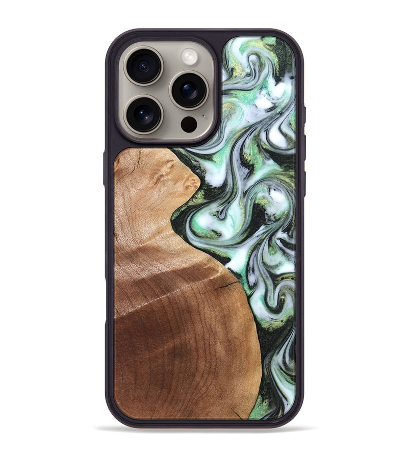 iPhone 16 Pro Max Wood Phone Case - Shea (Green, 824878)