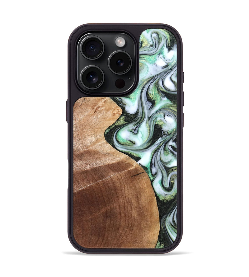 iPhone 16 Pro Wood Phone Case - Shea (Green, 824878)